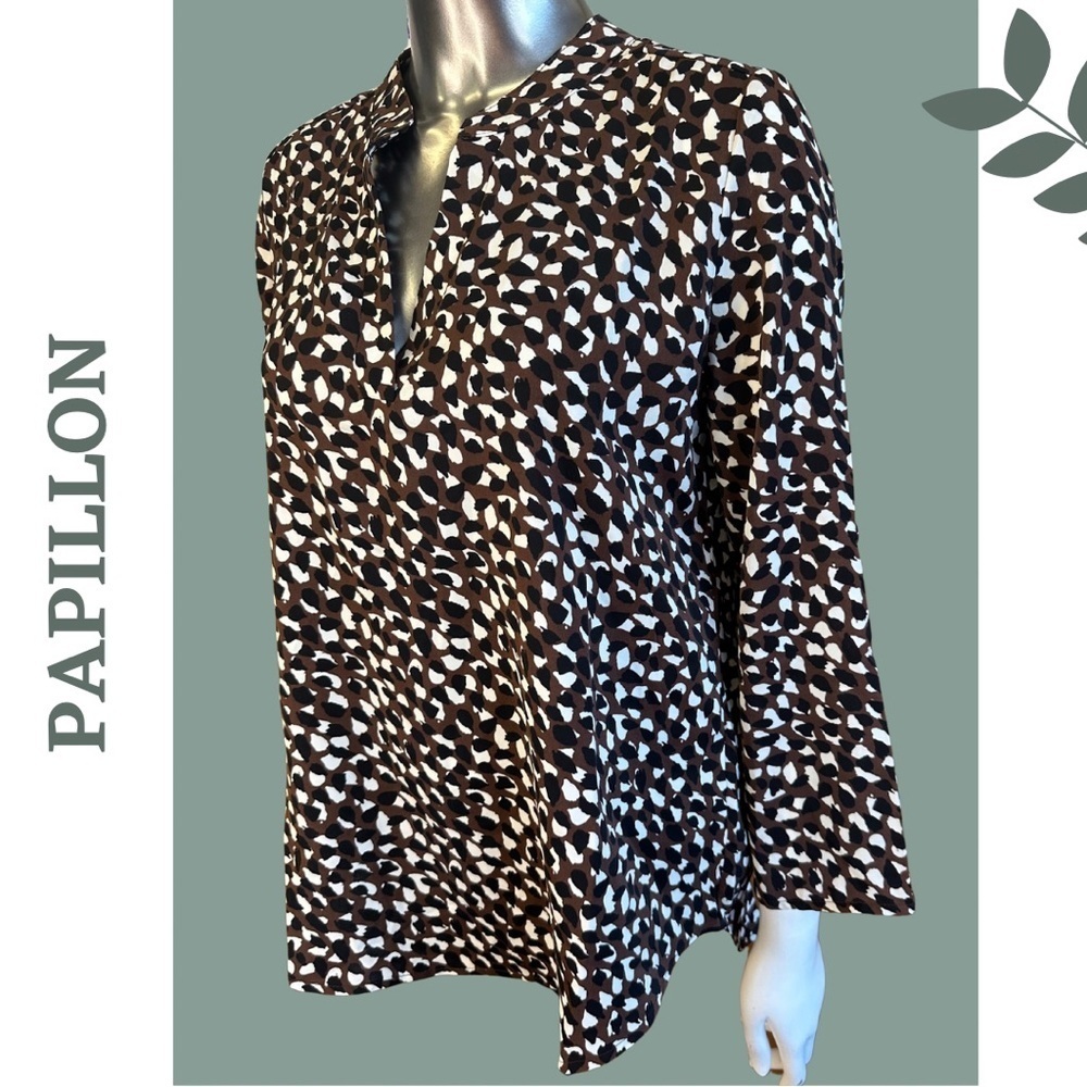 Papillon Spotted 3/4 Sleeve Blouse — New With Tags Size Small - Picture 4 of 9
